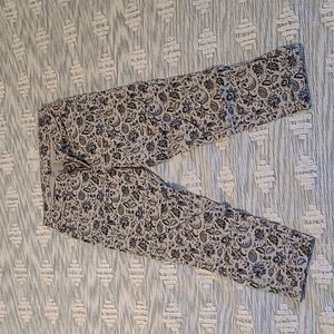 Cuffed crop paisley print jean